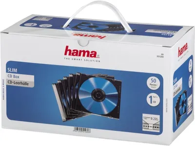 Produktbild von CD-Leerhülle Slim transparent/schwarz VE=4x50 Stück