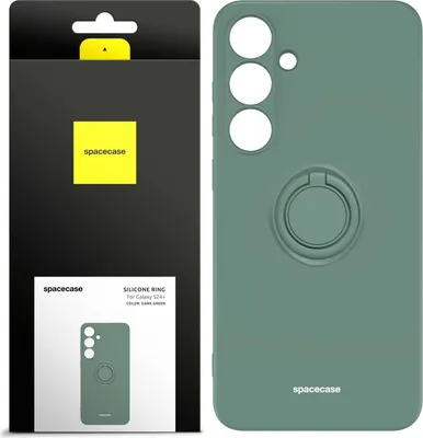 Image de Coque en silicone SPACECASE Coque en silicone avec anneau pour Galaxy S24+ Vert