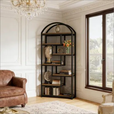 Produktbild von Bücherregal, Freistellregal,7-stöckiges Bücherregal,Aufbewahrungsregal, Vielseitig Anzeigeregal