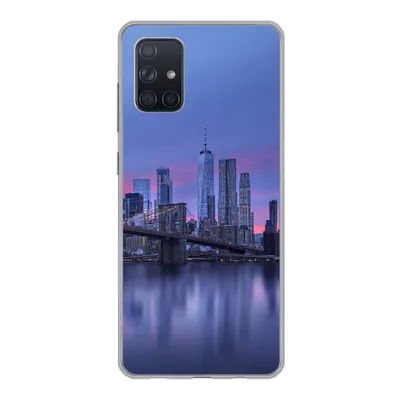 Produktbild von MuchoWow® Handyhülle Schutzhülle Hülle für Samsung Galaxy A51 5G New York - Wasser - Brücke Silikon Softcase Handy Hülle - Abbildung