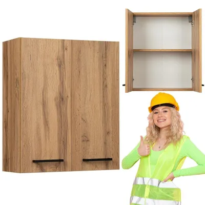 Produktbild von Astor | Badezimmerhängeschrank Lupo Wotan - 50 Cm - 2 Türen - Schwarz - Höhenverstellbares Regal