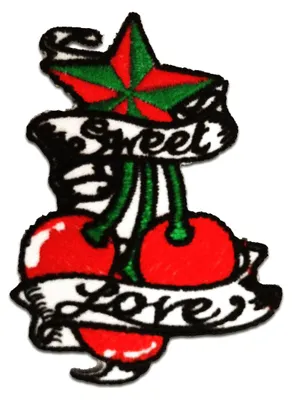 Produktbild von Sweet Love Kirsche - Aufnäher, Bügelbild, Aufbügler, Applikationen, Patches, Flicken, Zum Aufbügeln, Größe: