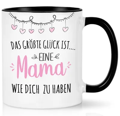 Image de Tasse à café avec inscription pour maman, 320 ml, noire