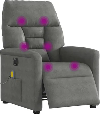 Produktbild von vidaXL Massagesessel Elektrisch Dunkelgrau Mikrofasergewebe