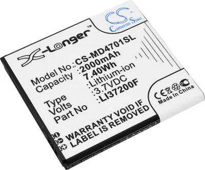 Produktbild von TECHTEK Akku Kompatibel mit [Medion] Life X4701, MD 98272, Smartphone X4701 Ersetzt LI37200F