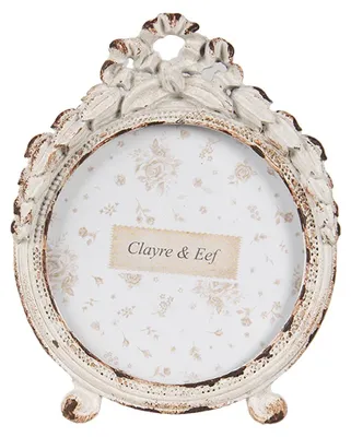 Productafbeelding van Clayre & Eef Lijstjes, diameter 6 cm, wit, metaal