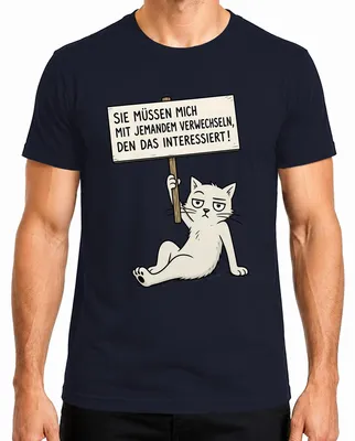 Productafbeelding van "U moet me met iemand anders verwarren." Statement T-shirt, marineblauw, maat L. (Sarkastisch)