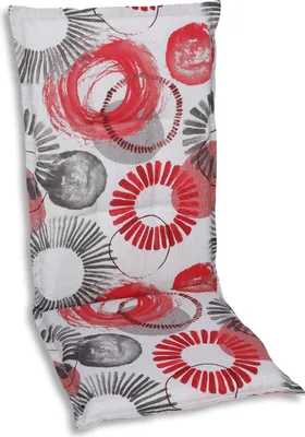 Produktbild von GO-DE Textil, Sesselauflage hoch, Sonnenkreise rot, 19231-01