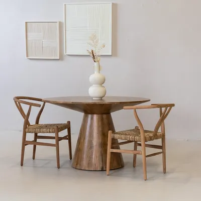 Produktbild von Esstisch Rund - Natur - Mangoholz - 120cm - Esstisch Sep - Giga Meubel