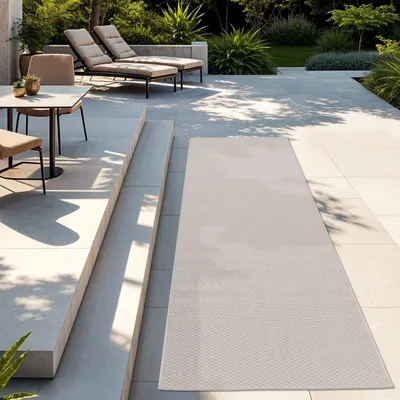 Produktbild von TT Home Teppich Für Outdoor Wetterfest Küchenteppich Balkon Terrasse Unifarbenes Design Modern Größe 80x250 cm