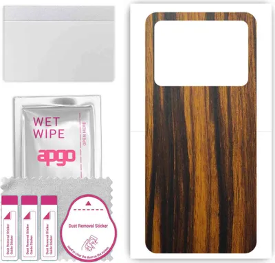 Produktbild von apgo Rückseite Schutzfolie, Skin, kompatibel mit Xiaomi Poco M6 Pro 5G, Hinten Displayschutzfolie aus Vinylfolie, kratzfest, einfache Montage - Tigerwood
