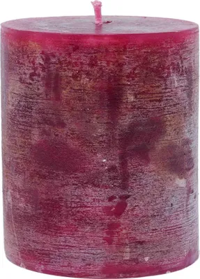 Produktbild von Stumpenkerze durchgefärbt bordeaux mamoriert Ø 10 cm x 12 cm