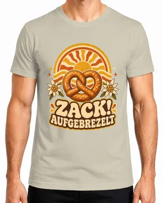 Productafbeelding van Zack! Brezel, Edelweiß, Beierse traditionele kleding, heren T-shirt, leren broek, natuur, XXL