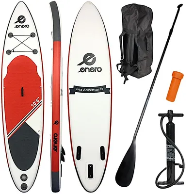 Produktbild von SUP Board aufblasbar ENERO 320 x 81 x 15 cm bis 145 kg – Stand Up Paddle Komplettset