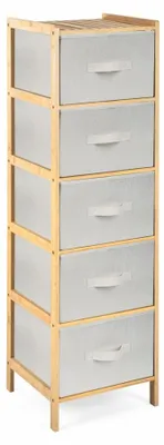 Produktbild von Bambusregal G21 mit 5 Körben, beige