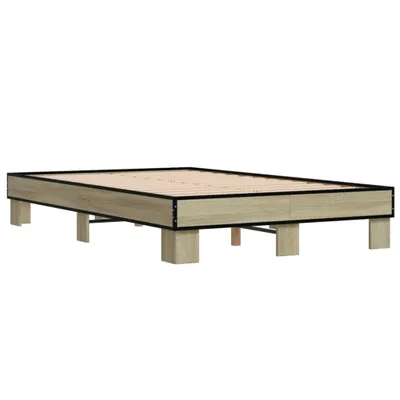 Produktbild von Bettgestell Sonoma-Eiche 120x200 cm Holzwerkstoff und Metall
