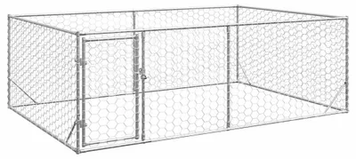 Obrázek produktu pro Venkovní psí bouda s dveřmi 3x2x1 m pozinkovaná ocel