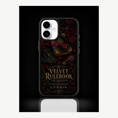 Productafbeelding van iPhone 16 hoesje, telefoonhoesje, beschermhoesje, case met fluweelmotief – LUNØIR ©