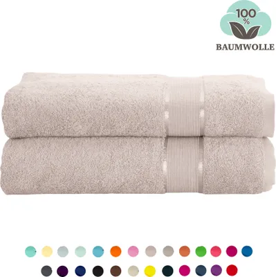 Produktbild von 2er Set Gästetuch Handtuch Duschtuch Badetuch Saunatuch Frottee Baumwolle 500gsm, Größe:Waschhandschuh 15x21cm, Farbe:Orange