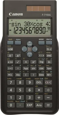 Produktbild von Canon F-715SG, Tasche, Wissenschaftlicher Taschenrechner, 12 Ziffern, 2 Zeilen, Batterie/Solar, Schwarz