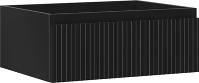 Produktbild von Mexen Rivel Badezimmerschrank für Waschbecken 60 cm, 1 Schublade, geriffelt, schwarz matt - 91A20-06023-1-BF71
