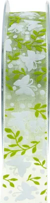 Produktbild von Deko Band Schmetterling Grün Organzaband Geschenkband 25mm 20m