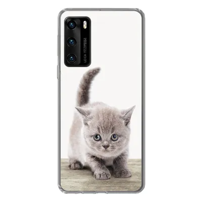 Produktbild von MuchoWow® Handyhülle Schutzhülle Hülle für Huawei P40 Kätzchen - Katze - Haustiere - Jungen - Kinder - Mädchen Silikon Softcase Handy Hülle - Handytasche