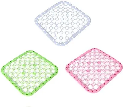 Productafbeelding van Spoelbakmat - Antislip en Beschermend - 3 Stuks - Kunststof