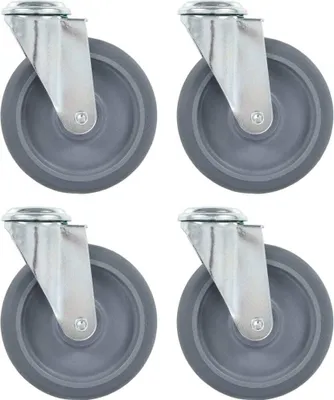 Obrázok produktu pre Otočné kolieska s otvorom na skrutku 4 ks 125 mm