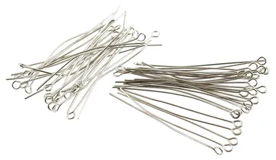 Produktbild von Vintageparts Ösenstifte silberfarben platiniert 50 mm, 70 Stück