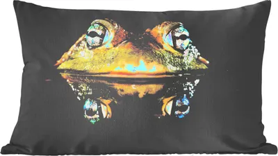 Produktbild von MuchoWow® Zierkissen Sofakissen Wohnzimmer Dekokissen 50x30 cm Frosch - Augen - Porträt - Wohnzimmerdekoration - Polster mit Photo