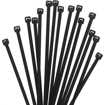 Immagine prodotto di Fascette stringicavo nere, confezione da 1000 pezzi, lunghezza 150 mm, larghezza 2,5 mm, resistenti ai raggi UV, resistenza alla trazione 8,1 kg