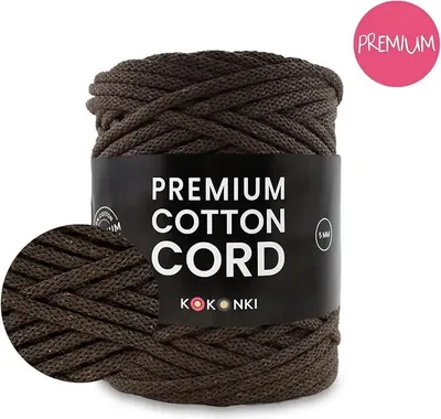 Obrázek produktu pro Prémiové bavlněné lano 5 mm 100 m hnědých odstínů od Kokonki - silné a univerzální