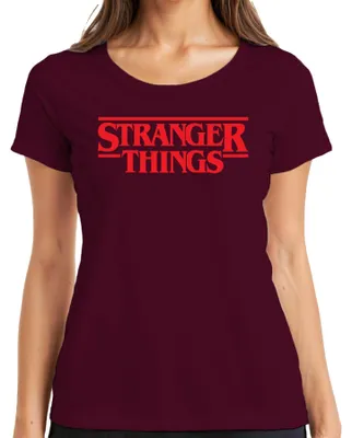 Produktbild von Stranger Fan Geschenk Hawkins Upside Down Retro 80er Serienfan Damen T-Shirt, Burgundy, S