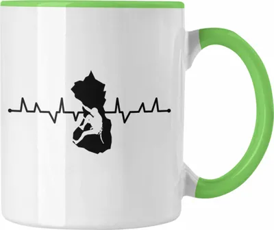 Produktbild von Trendation - Klettern Bergsteigen Geschenk Tasse Boulder Geschenkidee Berge Herzschlag (Grün)
