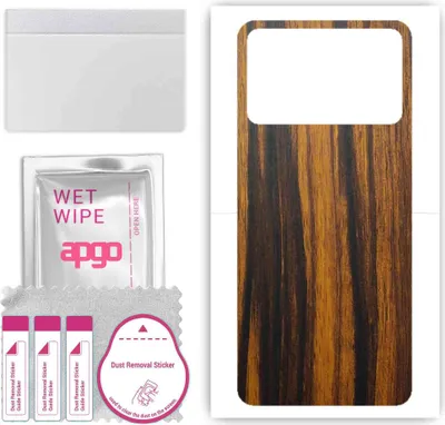 Produktbild von apgo Rückseite Schutzfolie, Skin, kompatibel mit Xiaomi Poco X4 Pro, Hinten Displayschutzfolie aus Vinylfolie, kratzfest, einfache Montage - Tigerwood