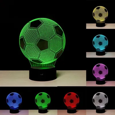 Zdjęcie produktu dla Go Go Gadget – Lampka nocna w kształcie piłki nożnej 3D – 7 kolorów LED – sterowanie dotykowe