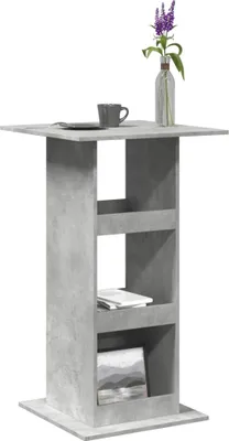 Produktbild von "2026 Promotion" Bartisch mit Ablagen Betongrau 60x60x102 cm Holzwerkstoff - Esstische CC31391