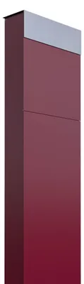 Produktbild von Standbriefkasten The Box in Rot mit Edelstahlklappe