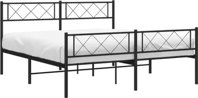 Obrázok produktu pre vidaXL Posteľný rošt s čelom a nohami kovový čierny 135x190 cm