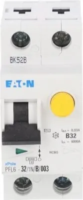 Image de Disjoncteur différentiel 1P+N 32A 0,03A type AC PFL6-32/1N/B/003 286434