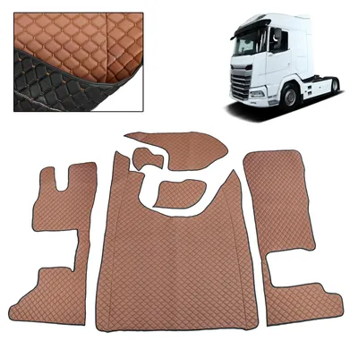 Immagine prodotto di Tappetini LUX per camion DAF XG XG+ Pelle ecologica Marrone Copertura tunnel automatica