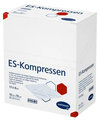 Obrázok produktu pre HARTMANN ES Compress 10 x 10 cm EN 14079, sterilný - 1 balenie = 25 x 2 kusy