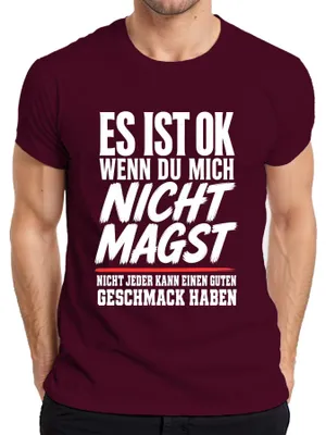 Productafbeelding van Het is oké als je me niet mag. Stijlverklaring. Sarcasme. Heren T-shirt, bordeauxrood, maat XL