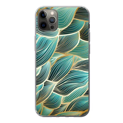 Produktbild von MuchoWow® Handyhülle Schutzhülle Hülle für iPhone 13 Pro Max Muster - Gold - Abstrakt - Welle Silikon Softcase Handy Hülle - Mobiltelefon