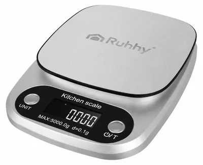 Obrázok produktu pre Ruhhy 27931 Digitální kuchyňská váha 5 kg s LCD displejem, stříbrná