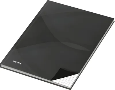 Zdjęcie produktu dla RNK Verlag 46516 Notatnik - A5, twarda oprawa, w kratkę, 96 kartek, czarny