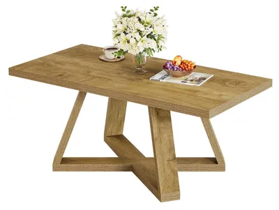 Obrázek produktu pro Konferenční stolek, obdélníkový, venkovský styl, dřevěný, úsporný design