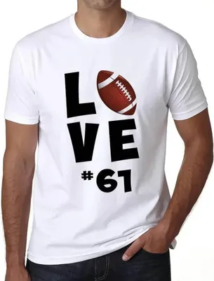 Produktbild von Herren Grafik T-Shirt Ich liebe American Football #61 – I Love American Football #61 – Geschenk 61. Geburtstag Jahrestag 61 Jahre Jubiläum 61 Jährige