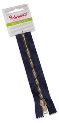 Nicht-trennender Hosenreißverschluss 20 cm, Metall, Marineblau